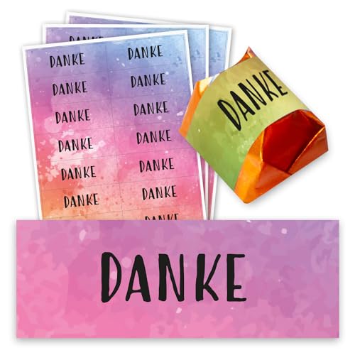 younikat Danke Aufkleber - 60 Stück - Gastgeschenk passend für Küsschen I Bunt I Rechteckig I dv1425 younikat Danke Aufkleber - 60 Stück - Gastgeschenk passend für Küsschen I Bunt I Rechteckig I dv1425 von younikat