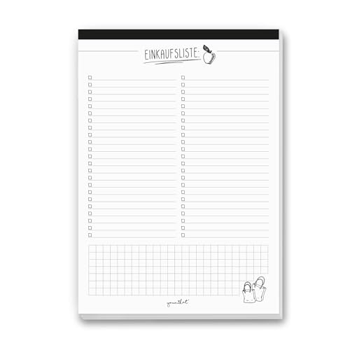 younikat Einkaufsliste Notizblock I DIN A4 I 50 Blatt I Einkaufsblöcke mit Vordruck für die Küche Handtasche Auto I Organizer aus Papier zum Abreißen I dv910 von younikat