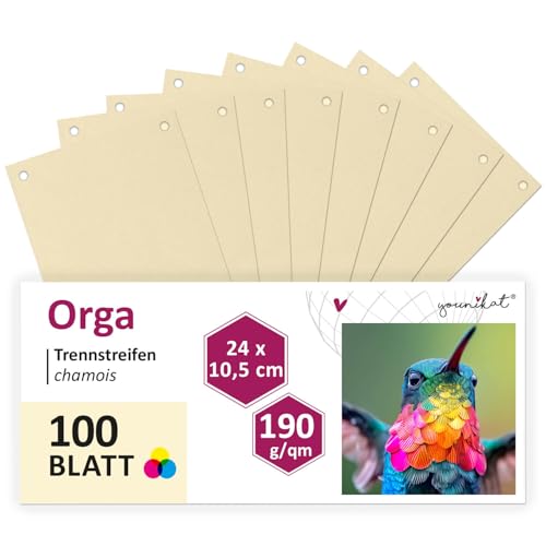younikat Trennstreifen für Ordner A4 chamois 100 Stück I 24x10,5 cm I Trennblätter Sortiersystem schmal I you0072 younikat Trennstreifen für Ordner A4 chamois 100 Stück I 24x10,5 cm I Trennblätter Sortiersystem schmal I you0072 von younikat