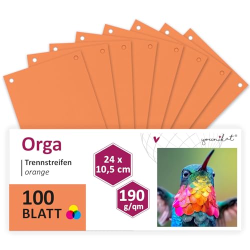 younikat Trennstreifen für Ordner A4 orange 100 Stück I 24x10,5 cm I Trennblätter Sortiersystem schmal I you0066 younikat Trennstreifen für Ordner A4 orange 100 Stück I 24x10,5 cm I Trennblätter Sortiersystem schmal I you0066 von younikat