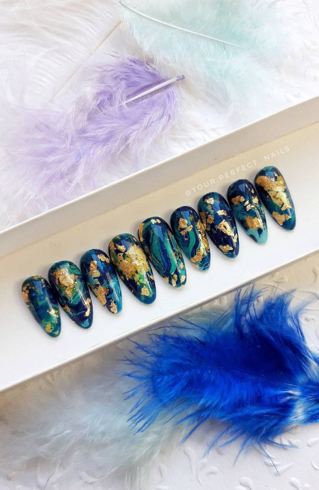 Drücken Sie Auf Nägel Marmor, Kurzes Nägel, Hexennägel, Dunkle Drücken Sie Auf Nägel Marmor, Kurzes Nägel, Hexennägel, Dunkle von yourperfectnailss