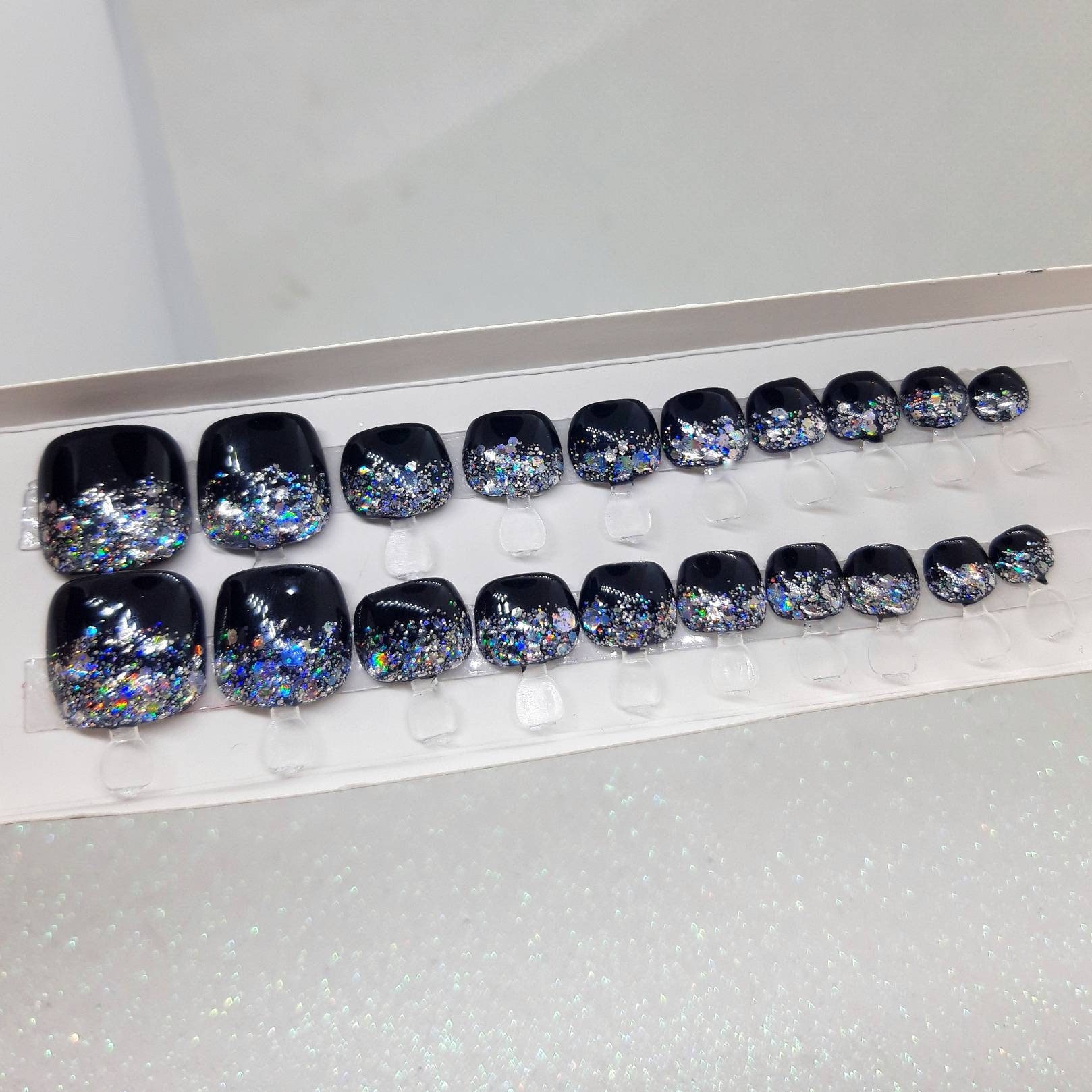 Zehennägel Zum Aufdrücken - „starfall" | Versandfertig Press On Nails Pediküre Nägel Aufdrücken Künstliche Falsche Zehennägel Zum Aufdrücken - „starfall" | Versandfertig Press On Nails Pediküre Nägel Aufdrücken Künstliche Falsche von yourperfectnailss