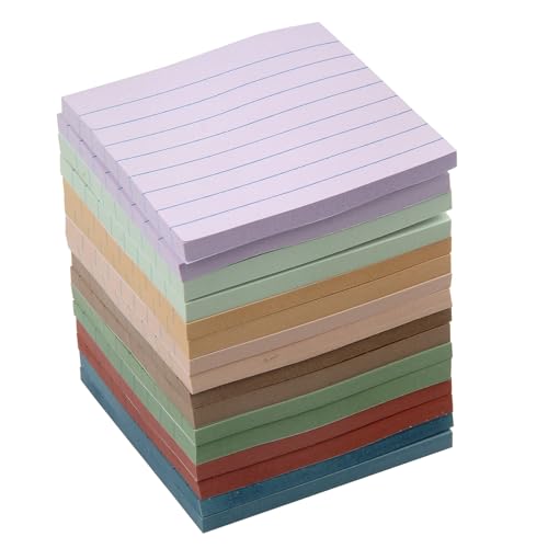 800 Stück Linien Sticky Notes, 18 Packung Haftnotizen, 76 x 76mm Aesthetic Vintage Selbstklebende Klebezettel Notizzettel für Büro Zuhause Schule Sitzung (Vintage Linien Sticky Notes) von youyaya