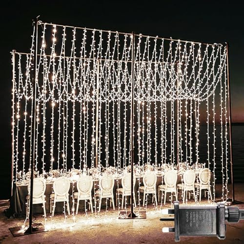 yowin 2 Stück Lichtervorhang 6m x 3m 600 LED Lichterkette Vorhang mit Stecker, 8 Modi Weihnachtsbeleuchtung Wasserdicht Wasserfall Lichterkette für Weihnachten Hochzeit Innen Außen Deko - Weiß yowin 2 Stück Lichtervorhang 6m x 3m 600 LED Lichterkette Vorhang mit Stecker, 8 Modi Weihnachtsbeleuchtung Wasserdicht Wasserfall Lichterkette für Weihnachten Hochzeit Innen Außen Deko - Weiß von yowin