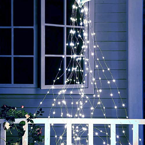 yowin Lichterkette Klein 1M 100 LED Lichterschweif mit Batterie, Timer, Fernbedienung, Lichterstrang 8 Modi Wasserfall Lichterkette Wasserdicht Lichterbündel für Gießkanne Außen Innen Deko - Weiß yowin Lichterkette Klein 1M 100 LED Lichterschweif mit Batterie, Timer, Fernbedienung, Lichterstrang 8 Modi Wasserfall Lichterkette Wasserdicht Lichterbündel für Gießkanne Außen Innen Deko - Weiß von yowin
