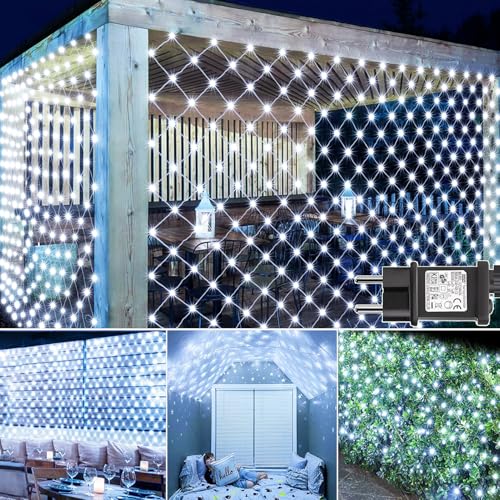 yowin Lichternetz Außen 3x2m 200 LED Lichterkette Netz mit Stecker, Timer, 8 Modi Lichtervorhang Wetterfest Sternenhimmel Lichterkette für Büsche Garten Balkon Baum Innen Zimmer Deko - Weiß yowin Lichternetz Außen 3x2m 200 LED Lichterkette Netz mit Stecker, Timer, 8 Modi Lichtervorhang Wetterfest Sternenhimmel Lichterkette für Büsche Garten Balkon Baum Innen Zimmer Deko - Weiß von yowin