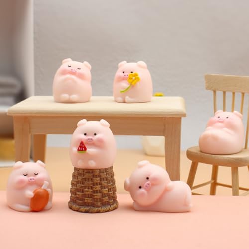 ysister Glücksschweinchen 6 Stück Miniatur Schwein Figuren Rosa Schweinchen Ornamente Dekoration Glücksschweinchen Figuren Mini Schweine für DIY Handwerk, Kuchen Dekoration, Fee Garten Decoratino ysister Glücksschweinchen 6 Stück Miniatur Schwein Figuren Rosa Schweinchen Ornamente Dekoration Glücksschweinchen Figuren Mini Schweine für DIY Handwerk, Kuchen Dekoration, Fee Garten Decoratino von ysister