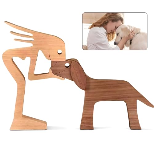 ysister Mann und Hund Holzstatue,Handgemachte Holzstatuen,Holzfiguren Skulptur Ornamente Set Holzskulptur Ornamente für Hundeliebhaber Für Schlafzimmer, Heimbüro, Regal Dekor Schreibtisch ysister Mann und Hund Holzstatue,Handgemachte Holzstatuen,Holzfiguren Skulptur Ornamente Set Holzskulptur Ornamente für Hundeliebhaber Für Schlafzimmer, Heimbüro, Regal Dekor Schreibtisch von ysister