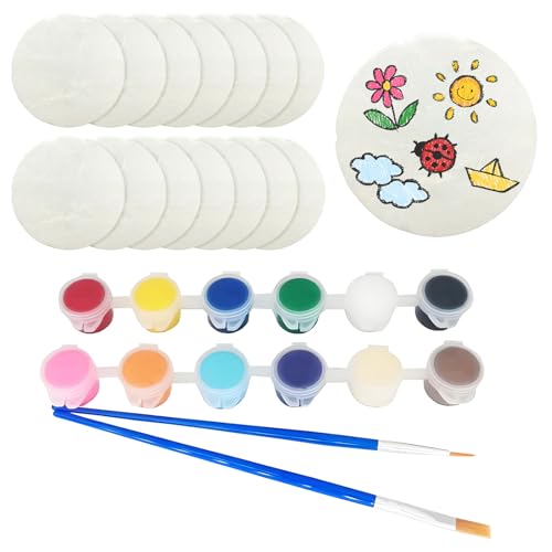 ysister15 Stück Flache Steine zum Bemalen Steine zum bemalen mit Bürste und Acrylfarbe Flache Steine Malerei Kieselsteine Malen DIY Handwerk für Mandala Bemalen, Bunte Malerei von ysister