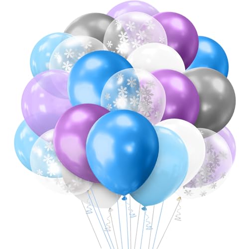 Luftballons aus Eiskönigin, Blau und Lila, 30,5 cm, Blau und Silber, Schneeflocken-Konfetti-Ballon für Mädchen, Babyparty, Hochzeit, Eis und Schnee, Winter, Eis, Geburtstag, Party, Dekorationen Luftballons aus Eiskönigin, Blau und Lila, 30,5 cm, Blau und Silber, Schneeflocken-Konfetti-Ballon für Mädchen, Babyparty, Hochzeit, Eis und Schnee, Winter, Eis, Geburtstag, Party, Dekorationen von ysuwekslu