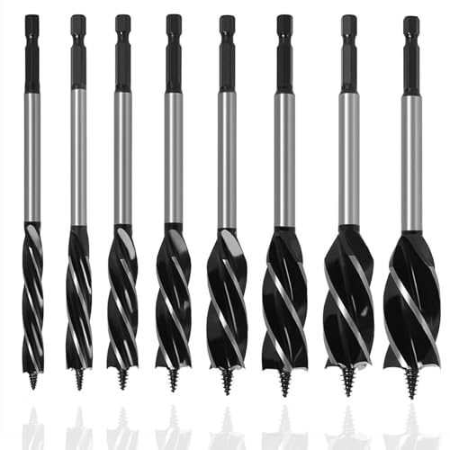 Yuentoen Holzbohrer,8 Stück Schlangenbohrer Set, Hartstahl Reibungsbohrer, Schneckenbohrer Bohrer,Schneller Schnitt,Holzbearbeitungsbohrer Set für Holzbearbeitung (10mm-25mm) Yuentoen Holzbohrer,8 Stück Schlangenbohrer Set, Hartstahl Reibungsbohrer, Schneckenbohrer Bohrer,Schneller Schnitt,Holzbearbeitungsbohrer Set für Holzbearbeitung (10mm-25mm) von yuentoen