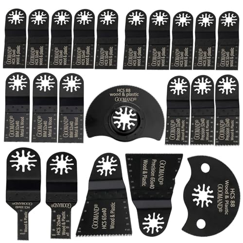 Yuentoen Multitool Sägeblätter,22 StückSägeblätter Zubehör Set, Holz Metall Kunststoff Multimaster Sägeblätter Multifunktionswerkzeug,Oszillierende Sägeblatter für Makita Einhell Dewalt Parkside von yuentoen
