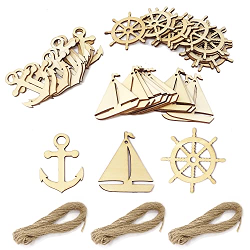 yueton 36 Stück 3 Stile nautisches Thema unlackierte Holzausschnitte Holzscheiben Holzspäne Segelboot Ruder Anker Holzausschnitte Holzornamente zum Aufhängen mit 30 m Hanfseilen yueton 36 Stück 3 Stile nautisches Thema unlackierte Holzausschnitte Holzscheiben Holzspäne Segelboot Ruder Anker Holzausschnitte Holzornamente zum Aufhängen mit 30 m Hanfseilen von yueton