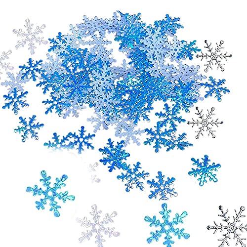 900 Stück Kunststoff Schneeflocke Konfetti，Schneeflocken tischdeko für Weihnachts Weihnachten Dekorative Konfetti Schneeflocken Deko，für DIY Basteln Weihnachten von yufana