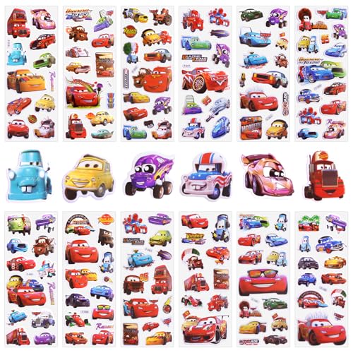 3D Aufkleber für Kinder, 12 Blatt Car Sticker Set, 140+ Anime Stickers, Wiederverwendbare Sticker für Party Taschen, Kawaii Aufkleber, Scrapbooking für Mädchen von yumcute