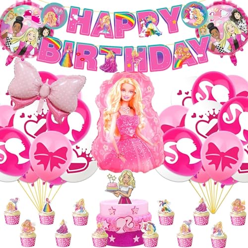40PCS Geburtstag Dekorationen, Party Supplies Premium Birthday Banner, 17 Cake Toppers, 18 Latex-Ballons, 4 Folienballons Niedliche Ballons, Junge Mädchen Kind Rosa Schleife Luftballons 40PCS Geburtstag Dekorationen, Party Supplies Premium Birthday Banner, 17 Cake Toppers, 18 Latex-Ballons, 4 Folienballons Niedliche Ballons, Junge Mädchen Kind Rosa Schleife Luftballons von yumcute