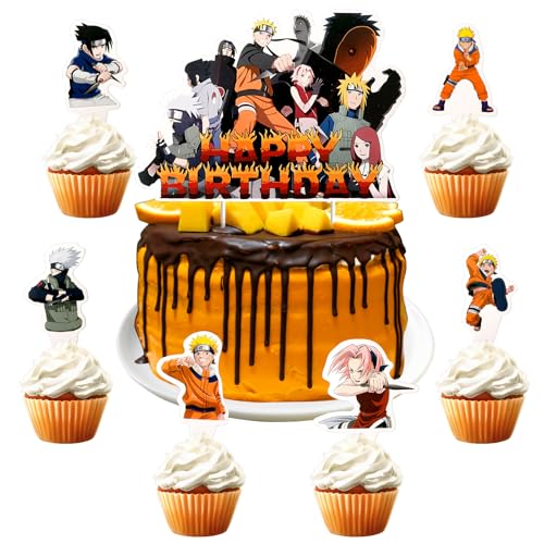 Tortendeko Set, 25 Stück Happy Birthday Cake Topper, Cartoon kuchen Deko Geburtstag, Tortenaufleger Geburtstag, Muffin Cupcake Topper für Junge Mädchen Kindergeburtstag Thema Party von yumcute
