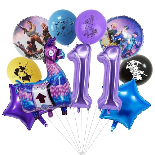 Gaming Party Geburtstag Deko 11 jahre, Gaming Luftballons und Ballon Geburtstag Deko Themenparty Junge, Nummer 11 Ballons Kindergeburtstag Deko Latexballon und Folienballons für Party Dekoration von yumcute