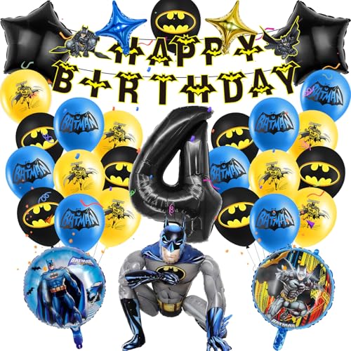 27 Stück Geburtstagsdeko Geburtstag Party Deko 4 Jahre Kindergeburtstag Set Geburtstag Banner Latex Ballons Folienballons Geeignet für Junge Mädchen Geburtstagsdeko und Mottoparty Dekorationen von yumcute