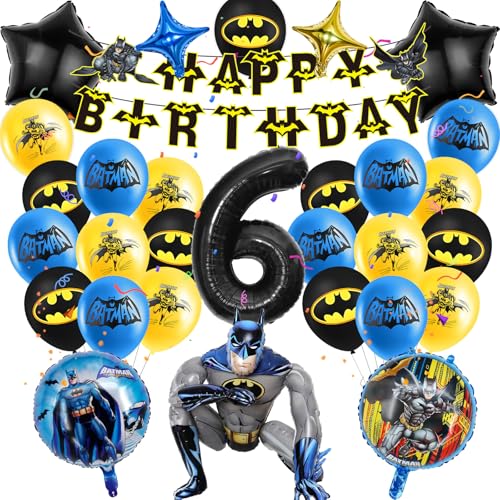 27 Stück Geburtstagsdeko Geburtstag Party Deko 6 Jahre Kindergeburtstag Set Geburtstag Banner Latex Ballons Folienballons Geeignet für Junge Mädchen Geburtstagsdeko und Mottoparty Dekorationen von yumcute