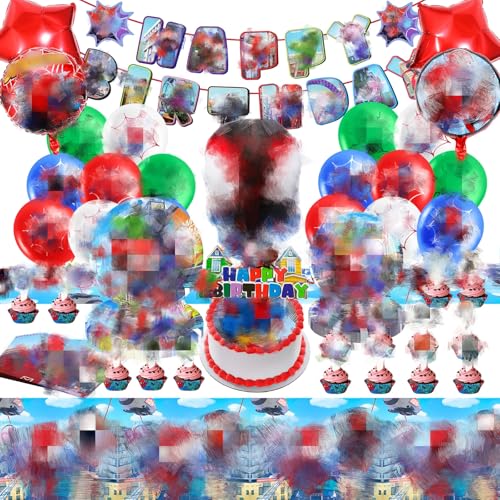 Geburtstagsdeko Partygeschirr, Spider Geburtstagsdeko Deko, Luftballon Und Tortendeko, 79pcs Spidey Geburtstagsdeko Deko Geburtstag Kinder-Servietten, Pappteller, Tischdecke, Geschenkpapier, Banner Geburtstagsdeko Partygeschirr, Spider Geburtstagsdeko Deko, Luftballon Und Tortendeko, 79pcs Spidey Geburtstagsdeko Deko Geburtstag Kinder-Servietten, Pappteller, Tischdecke, Geschenkpapier, Banner von yumcute