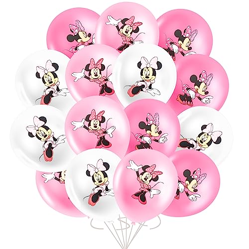 MNN Ballons 30PCS Geburtstagsdeko Minnie, Minnie Latex Balloons, Minnie Luftballons Geburtstag, Geburtstagsdeko Mädchen, Minnie Birthday Party Supplies Geburtstagsdeko Mädchen von yumcute