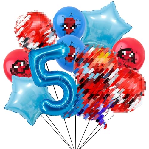 Spider Geburtstagsdeko 5 Jahre Junge, Spiderm Luftballons und Ballon Geburtstag Deko Themenparty Junge, Blau Nummer 5 Ballons Kindergeburtstag Deko Latexballon und Folienballons für Birthday Spider Geburtstagsdeko 5 Jahre Junge, Spiderm Luftballons und Ballon Geburtstag Deko Themenparty Junge, Blau Nummer 5 Ballons Kindergeburtstag Deko Latexballon und Folienballons für Birthday von yumcute