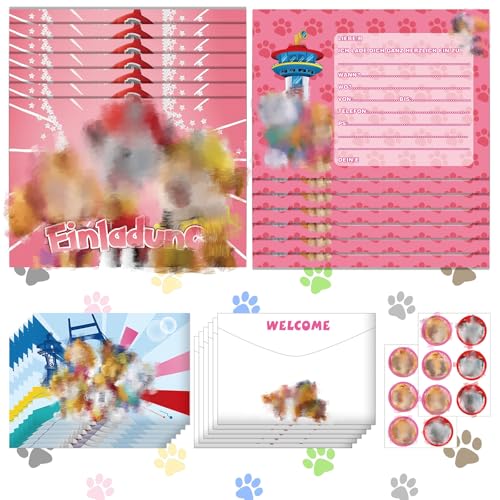 Yumcute 12 Einladungen Kindergeburtstag Mit Umschlägen und Aufklebern - Geburtstagsparty Einladungen für Mädchen und Jungen von yumcute