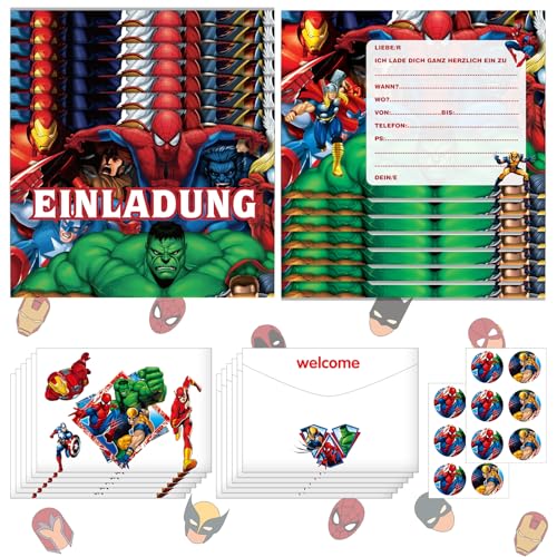 yumcute 12 Einladungen Superhelden Einladung Kindergeburtstag mit Umschlägen und Aufklebern Geburtstagsparty Einladungen,Partyeinladungen Spider Einladungen Kinder für Mädchen und Jungen yumcute 12 Einladungen Superhelden Einladung Kindergeburtstag mit Umschlägen und Aufklebern Geburtstagsparty Einladungen,Partyeinladungen Spider Einladungen Kinder für Mädchen und Jungen von yumcute