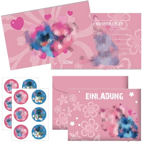 yumcute 12pcs Einladungen Einladung Kindergeburtstag mit Umschlägen und Aufklebern Geburtstagsparty Einladungen, Rosa Partyeinladungen Kinder für Mädchen und Jungen yumcute 12pcs Einladungen Einladung Kindergeburtstag mit Umschlägen und Aufklebern Geburtstagsparty Einladungen, Rosa Partyeinladungen Kinder für Mädchen und Jungen von yumcute