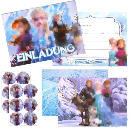 yumcute 12x Einladungskarten Kindergeburtstag+Passende Umschläge,Eiskönigin Kindergeburtstag mit Aufklebern Geburtstagsparty Einladungen,Partyeinladungen Einladungen Kinder für Mädchen und Jungen yumcute 12x Einladungskarten Kindergeburtstag+Passende Umschläge,Eiskönigin Kindergeburtstag mit Aufklebern Geburtstagsparty Einladungen,Partyeinladungen Einladungen Kinder für Mädchen und Jungen von yumcute