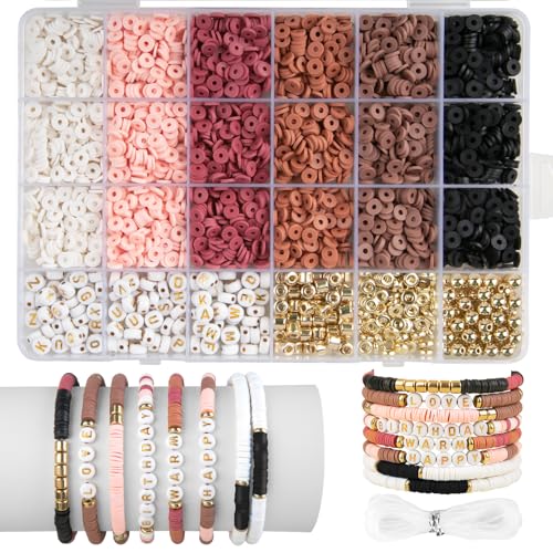 yumcute 3000 Stück Braun Perlen für Armbänder set, Armbänder Selber Machen, 6 Farbe Perlen Armbänder Selber Machen, 6mm Polymer Clay Perlen für Die Herstellung von Armbändern, Halsketten und Ohrringen yumcute 3000 Stück Braun Perlen für Armbänder set, Armbänder Selber Machen, 6 Farbe Perlen Armbänder Selber Machen, 6mm Polymer Clay Perlen für Die Herstellung von Armbändern, Halsketten und Ohrringen von yumcute