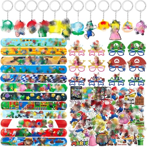 yumcute 86 Stück Party Tüten für Kindergeburtstage, 50 Aufkleber, 12 Slap Armband,12 Schlüsselanhänger, 12 Partybrille, Geburtstagsdekorationszubehör und Spielzeug yumcute 86 Stück Party Tüten für Kindergeburtstage, 50 Aufkleber, 12 Slap Armband,12 Schlüsselanhänger, 12 Partybrille, Geburtstagsdekorationszubehör und Spielzeug von yumcute