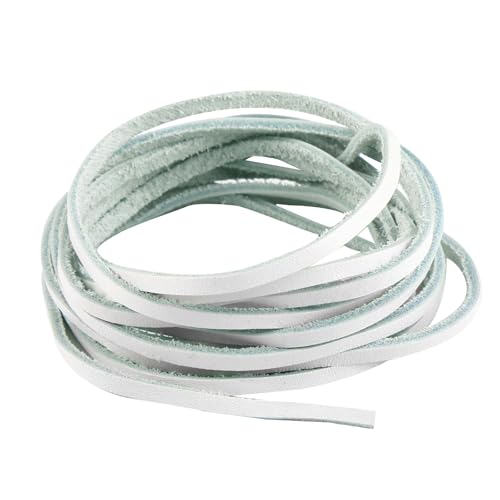 yumcute Lederband Kette, 3mm×3m Lederriemen Meterware Echtes Leder, Weiß Lederbänder Flach Band Armband Basteln, Lederschnüre für Leder Schuhspitzen, Halskette, DIY Handwerk und Schmuck Herstellung yumcute Lederband Kette, 3mm×3m Lederriemen Meterware Echtes Leder, Weiß Lederbänder Flach Band Armband Basteln, Lederschnüre für Leder Schuhspitzen, Halskette, DIY Handwerk und Schmuck Herstellung von yumcute