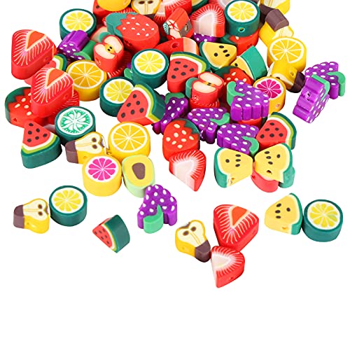 yumcute Obst perlen,DIY Armband perlen,100 Stück 1 Set,für Armbänder, Halsketten, Ohrringe, Anhänger und andere Dekorationen(A-Stil) von yumcute