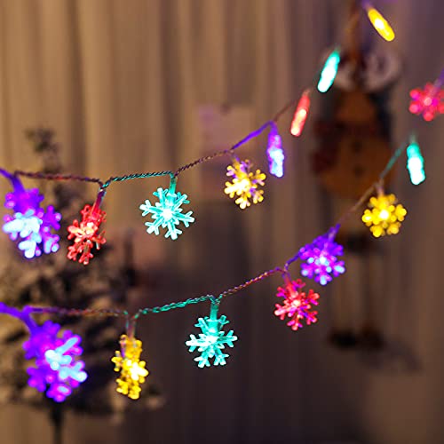 yumcute Schneeflocken-Lichterkette, 6 m, 40 Stück, batteriebetrieben, Schneeflocken-Lichterkette, zwei Modi, glänzende Dekoration für Weihnachten, Hochzeit yumcute Schneeflocken-Lichterkette, 6 m, 40 Stück, batteriebetrieben, Schneeflocken-Lichterkette, zwei Modi, glänzende Dekoration für Weihnachten, Hochzeit von yumcute