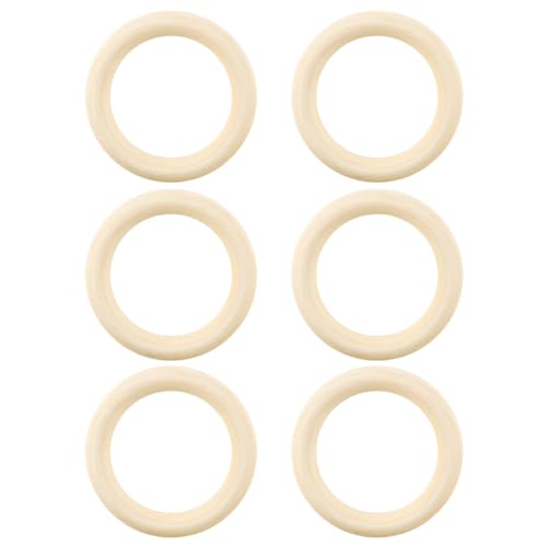 Unlackierte Holzringe zum Basteln, Naturholzringe ohne Farbe für Anhängerverbinder, Schmuck, DIY, Handwerk und Heimdekoration (95 mm, 6 Stück) von yuntop