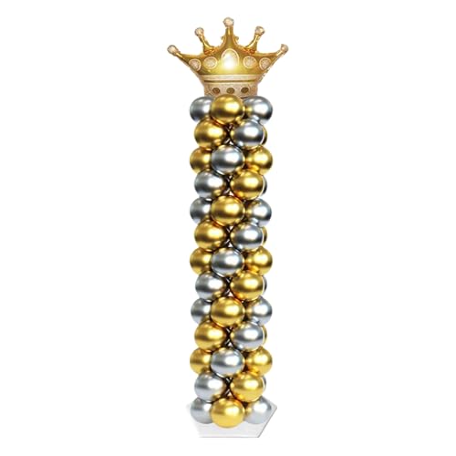 yupeuooe Ballonständer-Kit | 2,1 m höhenverstellbare Ballonturm-Säule - Wiederverwendbare Teleskopsäule Edelstahl Höhenverstellbar Party Dekorationen für Geburtstag Frauen Männer von yupeuooe