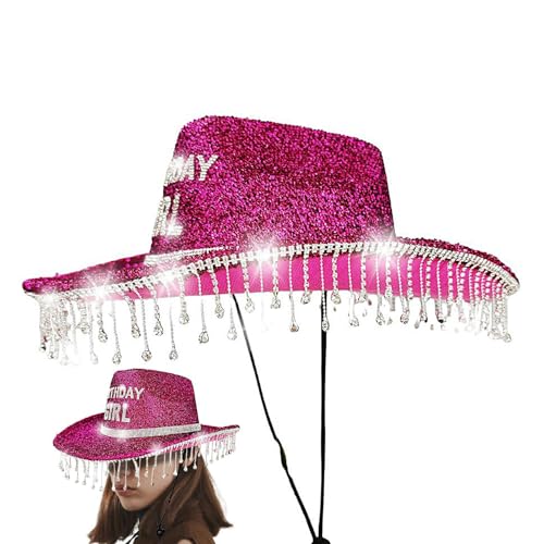 yupeuooe Cowgirl-Hut, Party, Geburtstag, Mädchen, Strass, atmungsaktiv, Dekorationen für Erwachsene, Kinder, Party, Festival, Urlaub yupeuooe Cowgirl-Hut, Party, Geburtstag, Mädchen, Strass, atmungsaktiv, Dekorationen für Erwachsene, Kinder, Party, Festival, Urlaub von yupeuooe