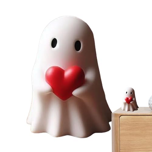 yupeuooe Geisterstatue, gruselige Geisterstatue aus Kunstharz für Halloween – niedliche Figur für Schreibtisch, Bücherregal, Fensterbank, TV-Schrank, Kaminsims von yupeuooe