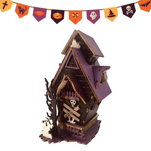 yupeuooe Halloween Geisterhaus Leuchtet | Halloween Tischdekoration | 3D Beleuchtetes Horror Deko Zentrum Für Kamin Wohnzimmer Party Landhausstil yupeuooe Halloween Geisterhaus Leuchtet | Halloween Tischdekoration | 3D Beleuchtetes Horror Deko Zentrum Für Kamin Wohnzimmer Party Landhausstil von yupeuooe