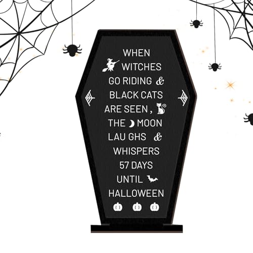 yupeuooe Halloween-Tischschild | Halloween-Tischplatte, Holz, -Schild, festliche Szene, Requisiten, gruselige Nachrichtentafel für Bauernhaus, Wohnzimmer, Schlafzimmer von yupeuooe