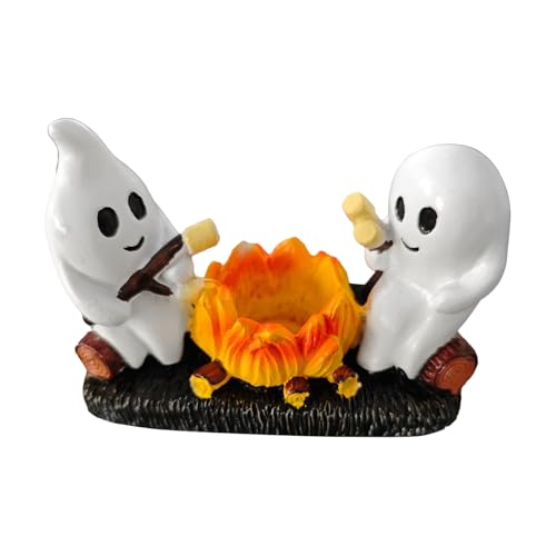 yupeuooe -Lagerfeuerstatuen – niedliche, gemütliche, gruselige -Lagerfeuerstatue, Halloween-Dekorationen für Zuhause, Harz-Skulptur, -Ornament für Kaminsims, , Fensterbank von yupeuooe
