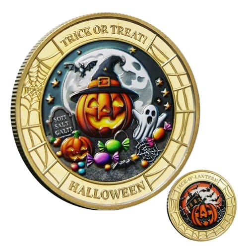 yupeuooe Münze für Sammler | Halloween-lustige Metallmünze, Andenken für festliche Dekoration, Männer, Frauen, Erwachsene, Kinder, Partygeschenk, Heimdisplay von yupeuooe