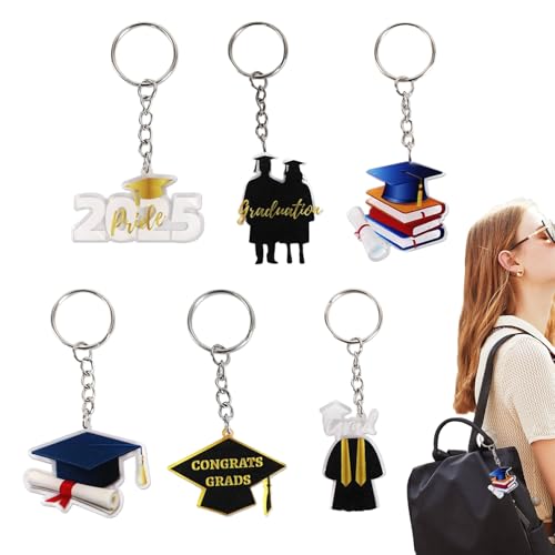 yupeuooe Schlüsselanhänger zum Schulabschluss, 6-teiliges Acryl-Gedenkgeschenk, Schlüsselanhänger-Set für Schüler, Frauen, Männer, Lehrer, Klassenkameraden yupeuooe Schlüsselanhänger zum Schulabschluss, 6-teiliges Acryl-Gedenkgeschenk, Schlüsselanhänger-Set für Schüler, Frauen, Männer, Lehrer, Klassenkameraden von yupeuooe