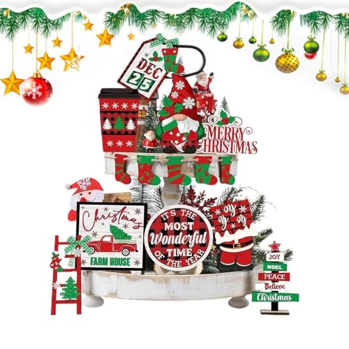 yupeuooe Weihnachts-Tablett- ,Weihnachts-Tablett--Set - Holzwichtel-Schild, Weihnachtstablett--Set, 14-teilig | Tischation, ative Tabletts, Schilder, Bauernhaus-Weihnachtsation, Tischation yupeuooe Weihnachts-Tablett- ,Weihnachts-Tablett--Set - Holzwichtel-Schild, Weihnachtstablett--Set, 14-teilig | Tischation, ative Tabletts, Schilder, Bauernhaus-Weihnachtsation, Tischation von yupeuooe