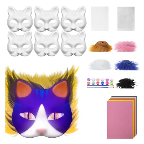 yuwqqoajv Handgezeichnetes Tierkatzen Maskenset DIY Blanko Maskenset mit Filzstoff Graffiti Party Geschenkset Blanko Halbgesicht, Typ+1 yuwqqoajv Handgezeichnetes Tierkatzen Maskenset DIY Blanko Maskenset mit Filzstoff Graffiti Party Geschenkset Blanko Halbgesicht, Typ+1 von yuwqqoajv