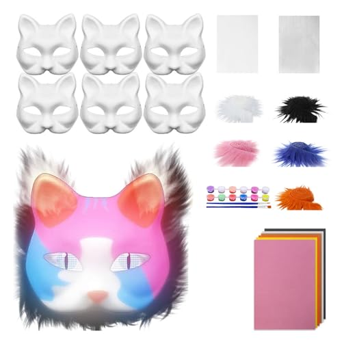 yuwqqoajv Handgezeichnetes Tierkatzen Maskenset DIY Blanko Maskenset mit Filzstoff Graffiti Party Geschenkset Blanko Halbgesicht, Typ+3 yuwqqoajv Handgezeichnetes Tierkatzen Maskenset DIY Blanko Maskenset mit Filzstoff Graffiti Party Geschenkset Blanko Halbgesicht, Typ+3 von yuwqqoajv
