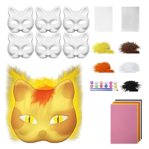 yuwqqoajv Handgezeichnetes Tierkatzen Maskenset DIY Blanko Maskenset mit Filzstoff Graffiti Party Geschenkset Blanko Halbgesicht, Typ+4 yuwqqoajv Handgezeichnetes Tierkatzen Maskenset DIY Blanko Maskenset mit Filzstoff Graffiti Party Geschenkset Blanko Halbgesicht, Typ+4 von yuwqqoajv