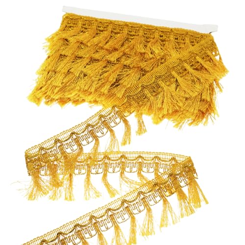 yyangz 1 Rolle 13 m tiefe, goldene Quasten-Spitzenvorhänge, Heimdekoration, verwendet für Kleider, Kleidung, Körbe, Wandteppiche, Geschenkverpackungen, Dekoration yyangz 1 Rolle 13 m tiefe, goldene Quasten-Spitzenvorhänge, Heimdekoration, verwendet für Kleider, Kleidung, Körbe, Wandteppiche, Geschenkverpackungen, Dekoration von yyangz